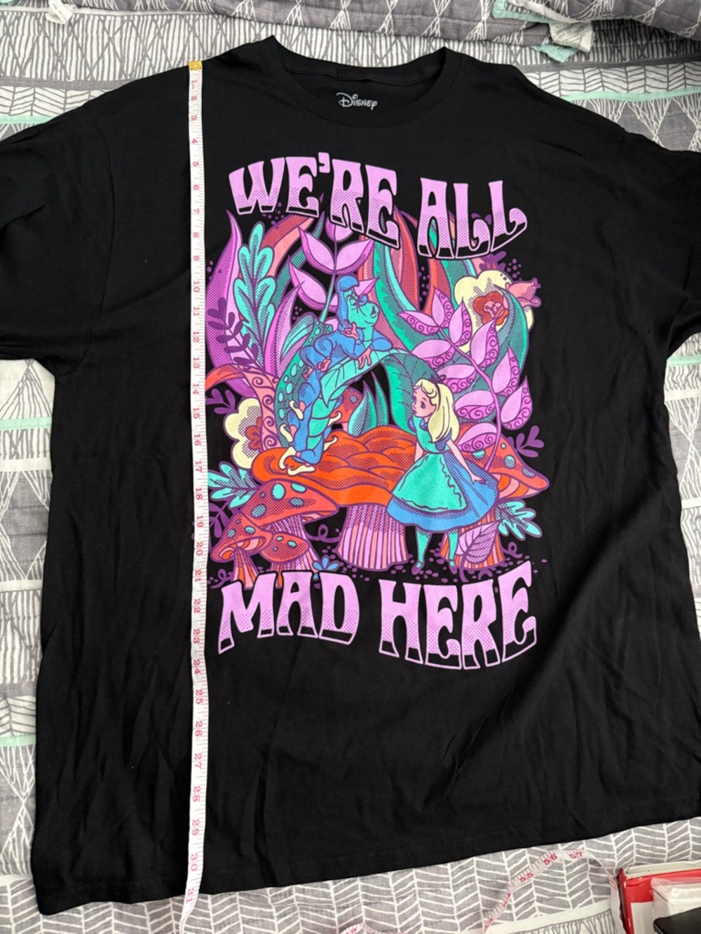 Disney Alice in Wonderland T-Shirt with We’re All Mad Here graphic - Size XL - Picture 6 of 6